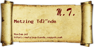 Metzing Tünde névjegykártya