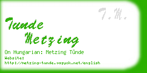 tunde metzing business card